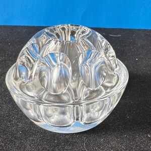 Clear Glass Flower Frog nine holes